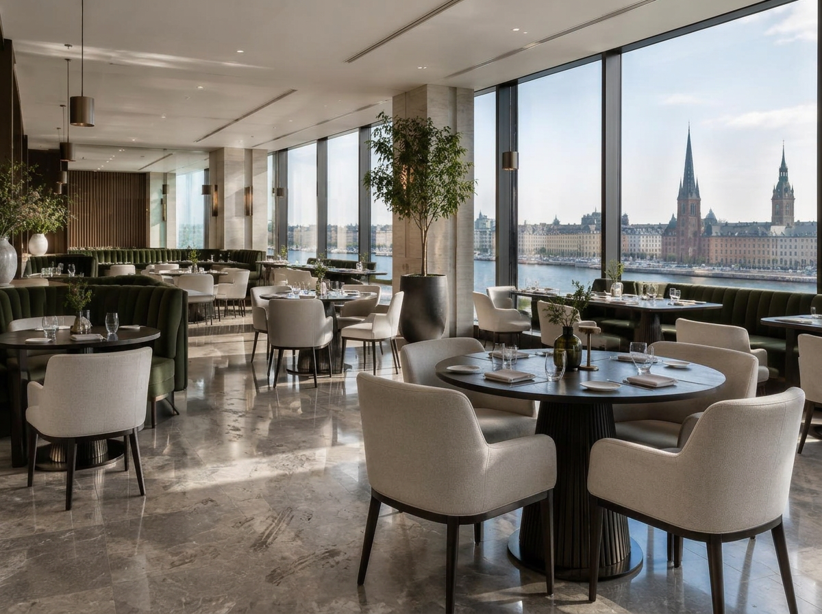 Restaurantboden mit Laufspuren